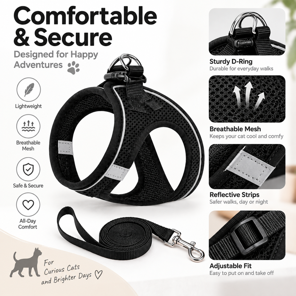 Comfort Cat Harness & Leash Set