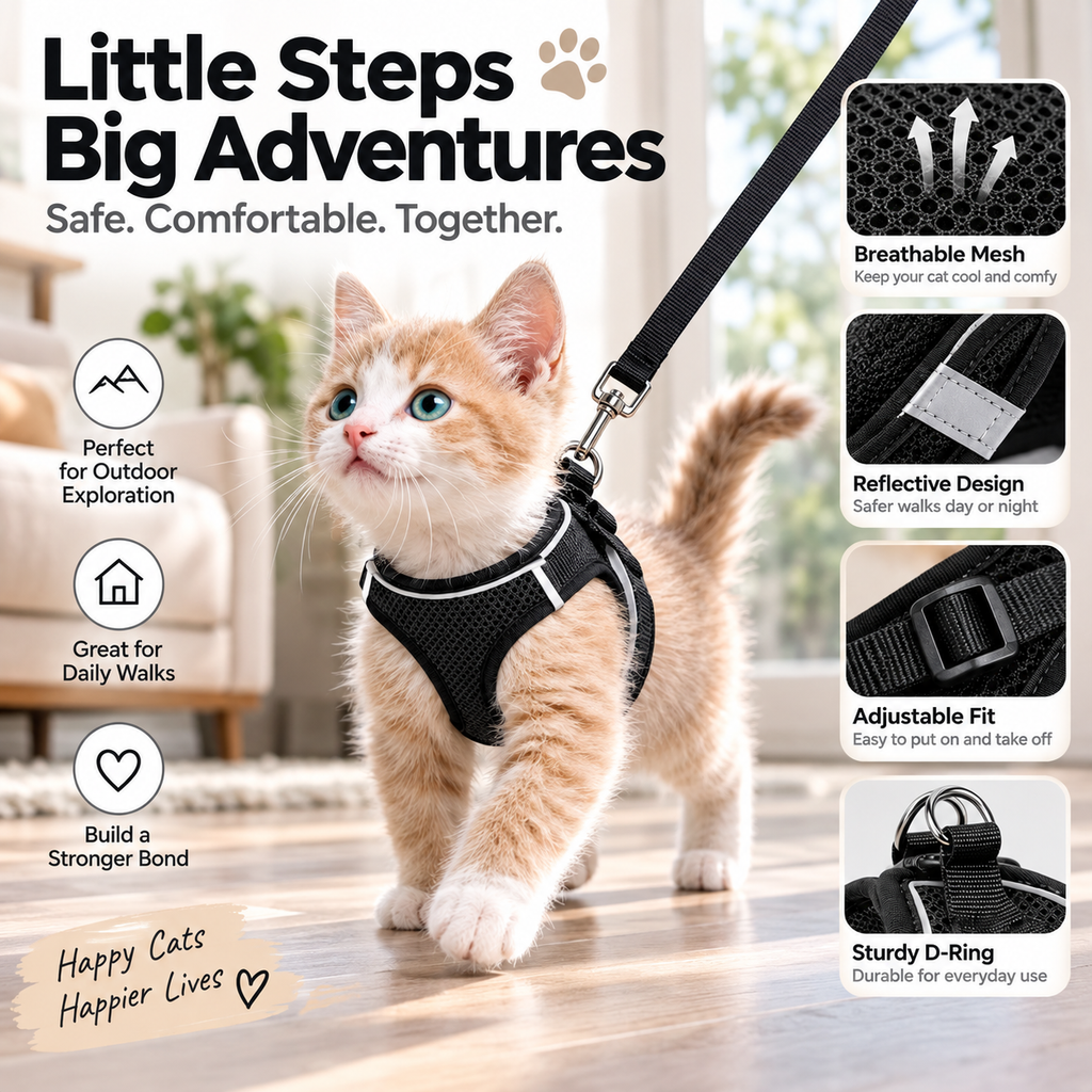 Comfort Cat Harness & Leash Set